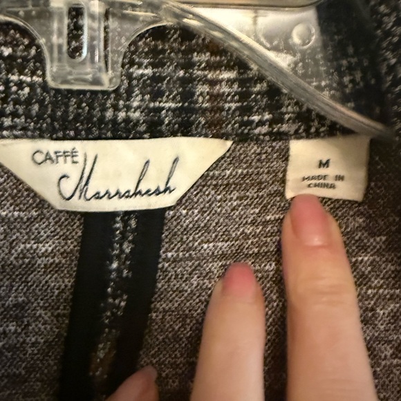 Women's Charcoal and Light Brown Checkered Blazer - Picture 2 of 5